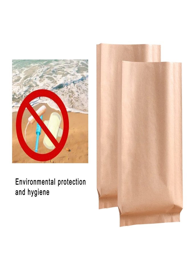 Hipruict Disposable Paper Bag, 100 Pack Sanitary Napkin Disposal Bags, Feminine Hygiene Disposal Bags, Kraft Paper Bag, Sturdy and Waterproof, Suitable for Sanitary Napkins, Gift Bags - Image 2